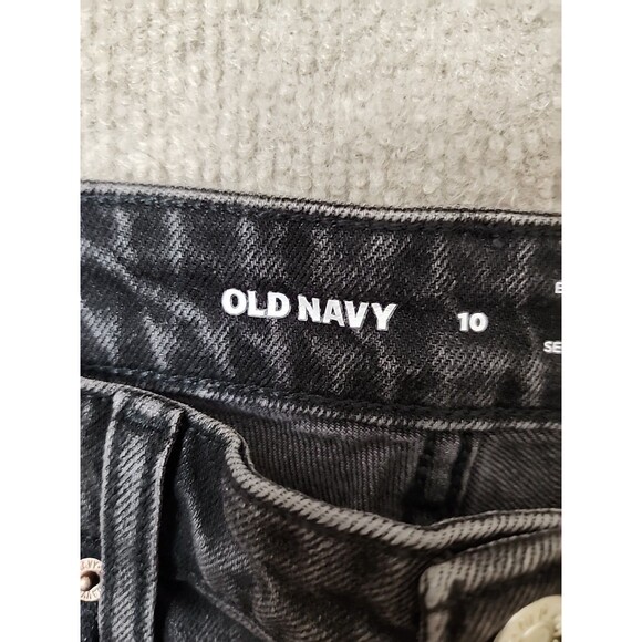 Old Navy Curvy Extra High Rise Wide-Leg Jeans Womens 10 Black Wash NEW - Picture 8 of 11